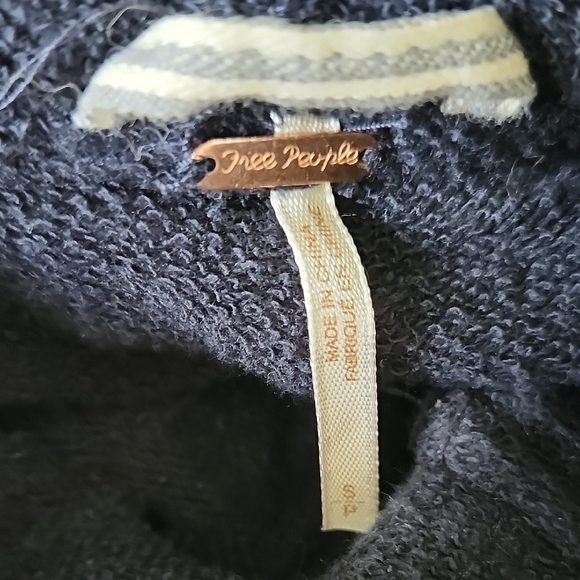 Free People Distressed Layered Denim Jacket Hoodie | Size S - Picture 10 of 11